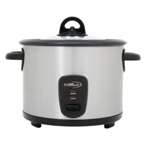 PREMIUM Rice Cooker 500 W 16 Cup Stainless Steel Glass Lid Keep Warm Function