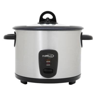 PREMIUM Rice Cooker 500 W 16 Cup Stainless Steel Glass Lid Keep Warm Function